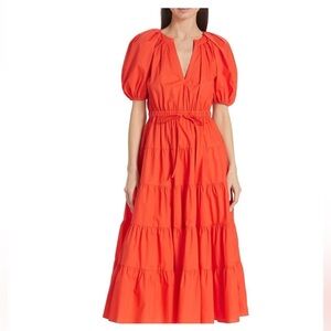 Ulla Johnson Olina Puff Sleeve poplin Midi Dress